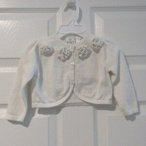 FAO Baby Girls White Cardigan Sweater 12 month